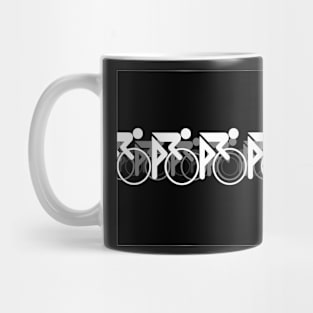 The Bicycle Race 2 White with Border Repost Mug